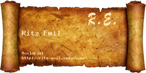 Ritz Emil névjegykártya