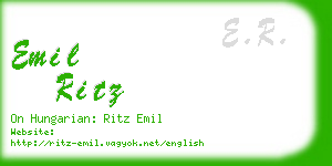 emil ritz business card